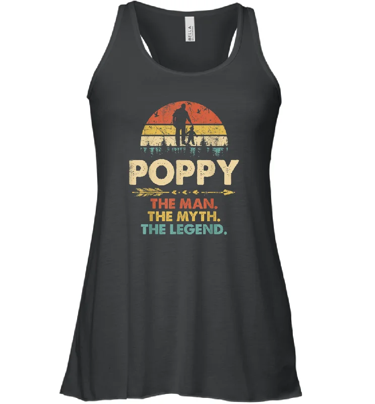 Poppy The Man The Myth The Legend T Shirt Grandpa Gift Women Racerback Tank