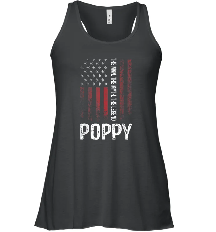 Poppy The Man The Myth The Legend T Shirt Grandpa Women Racerback Tank