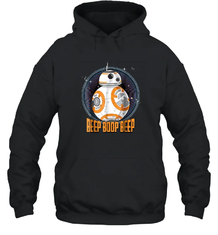 Star Wars BB 8 Beep Quote Circle Design Graphic Unisex Hooded Sweatshirt