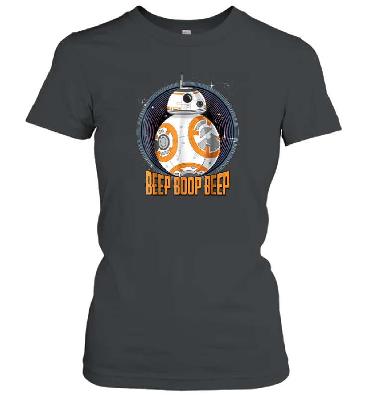 Star Wars BB 8 Beep Quote Circle Design Graphic Women Cotton T-Shirt