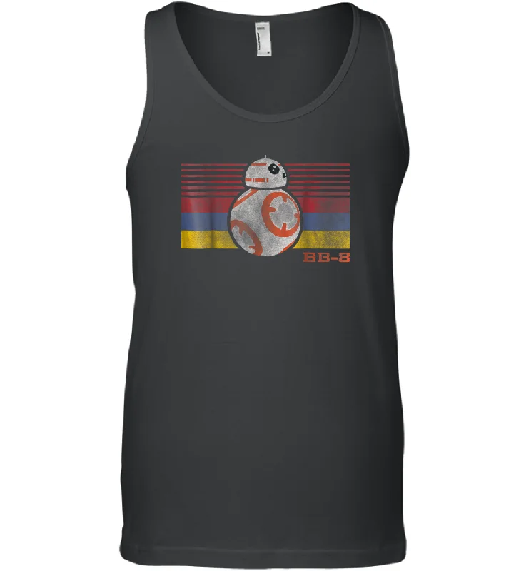 Star Wars BB 8 Retro Stripes Episode 7 Graphic Men Cotton Tank Top