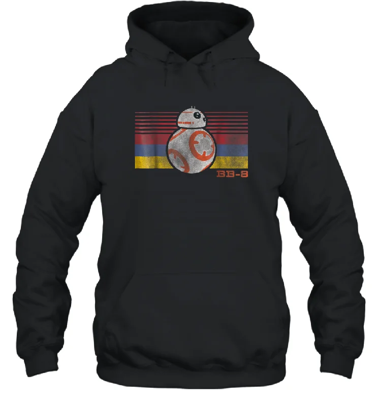 Star Wars BB 8 Retro Stripes Episode 7 Graphic Unisex Hooded Sweatshirt