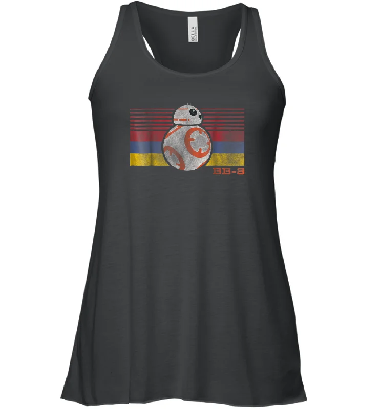 Star Wars BB 8 Retro Stripes Episode 7 Graphic Women Racerback Tank