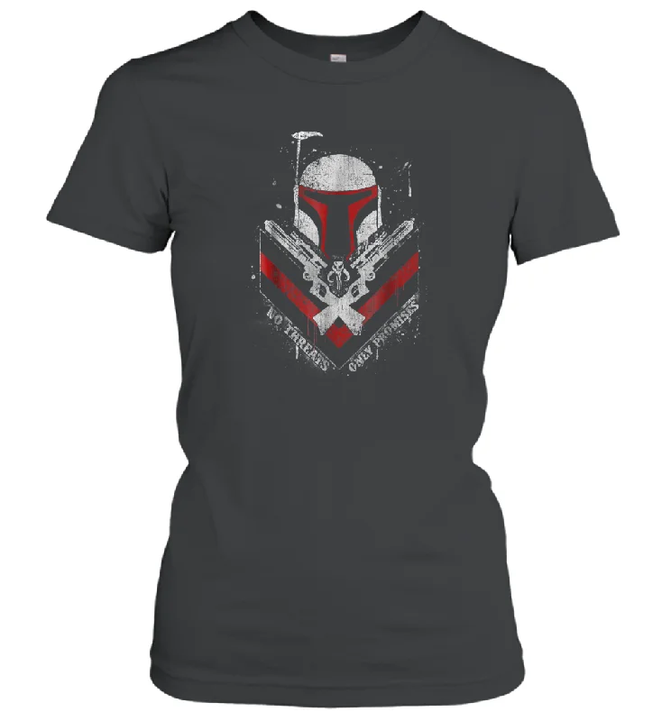 Star Wars Boba Fett No Threats Only Promises Graphic Women Cotton T-Shirt