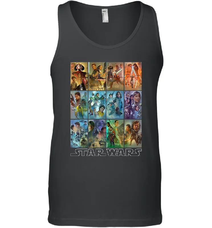 Star Wars Celebration Mural Art Panels Men Cotton Tank Top