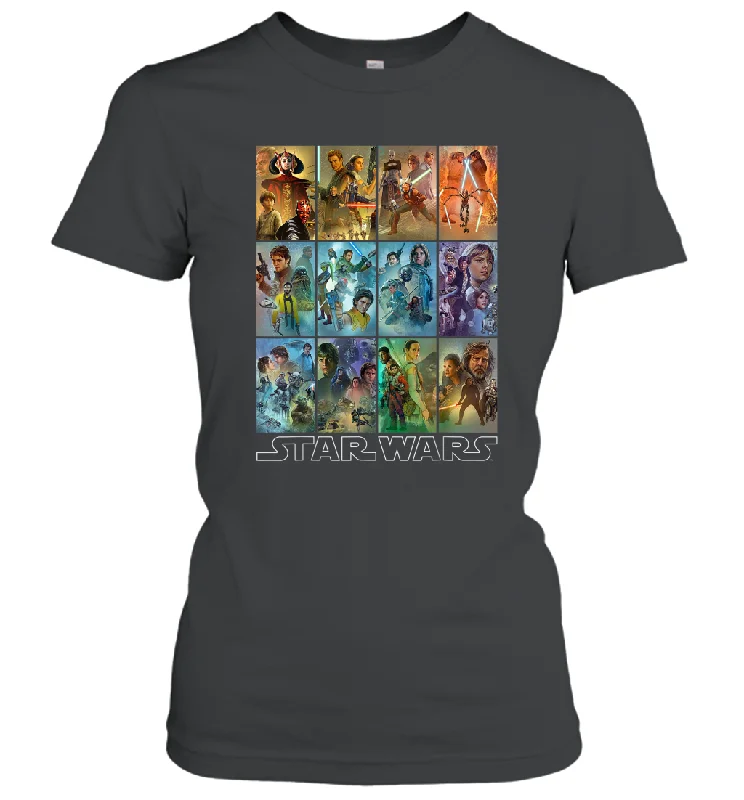 Star Wars Celebration Mural Art Panels Women Cotton T-Shirt