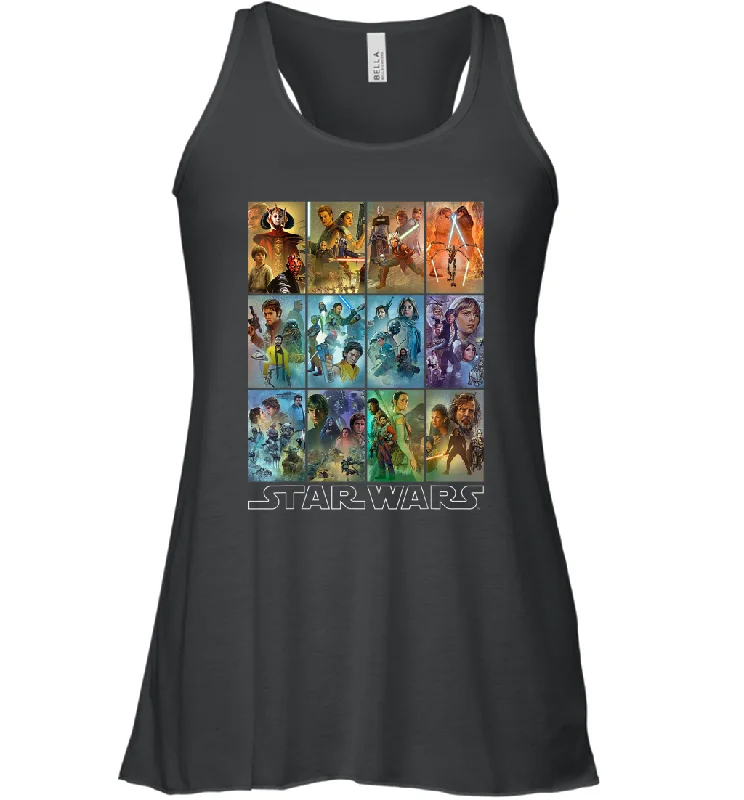 Star Wars Celebration Mural Art Panels Women Racerback Tank