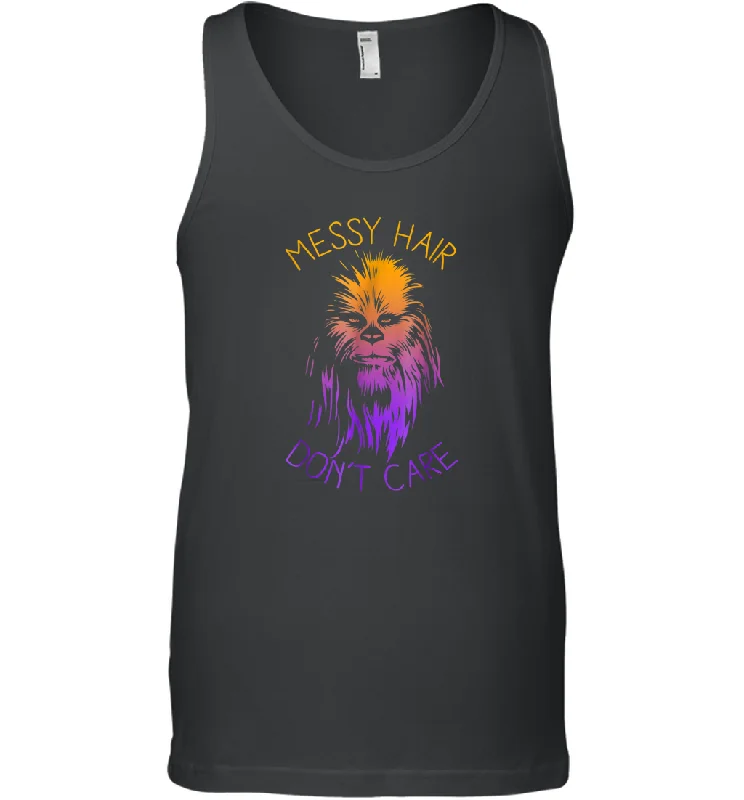 Star Wars Chewbacca Messy Hair Don't Care Graphic Men Cotton Tank Top