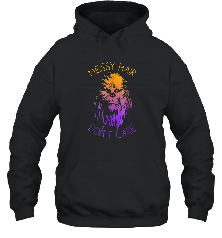 Star Wars Chewbacca Messy Hair Don't Care Graphic Unisex Hooded Sweatshirt