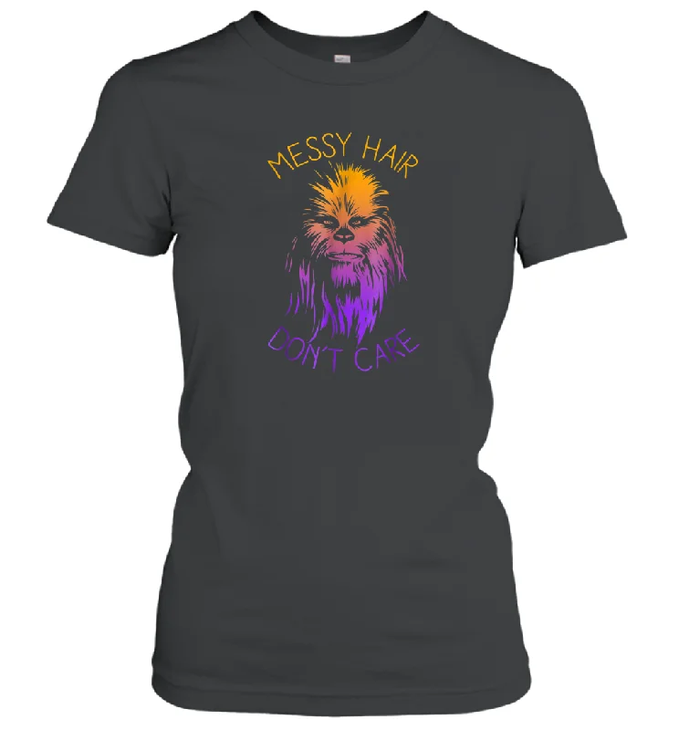 Star Wars Chewbacca Messy Hair Don't Care Graphic Women Cotton T-Shirt