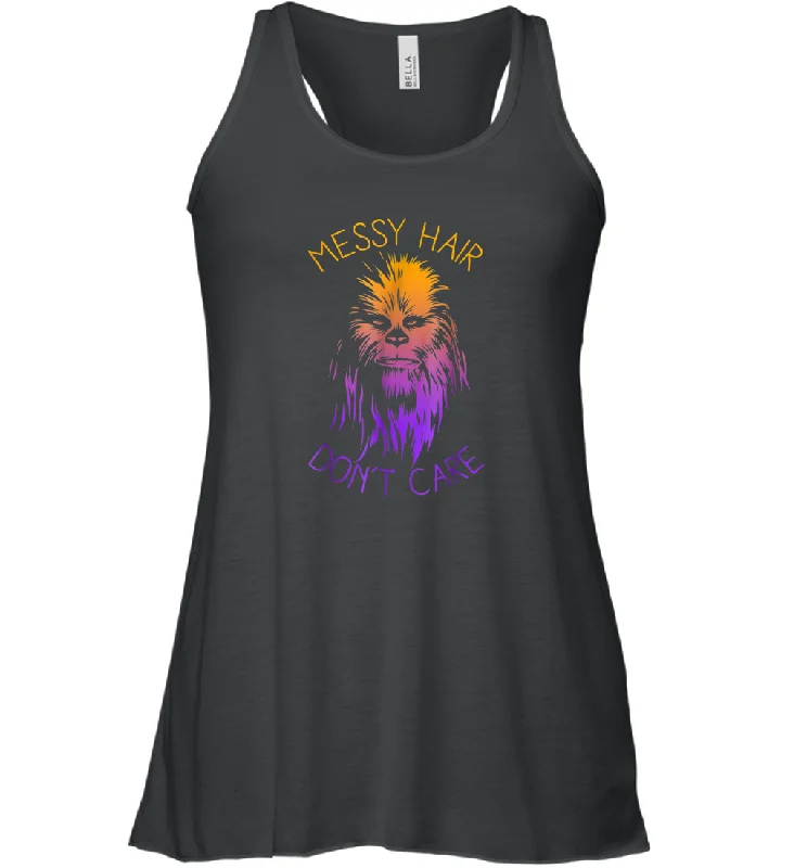 Star Wars Chewbacca Messy Hair Don't Care Graphic Women Racerback Tank