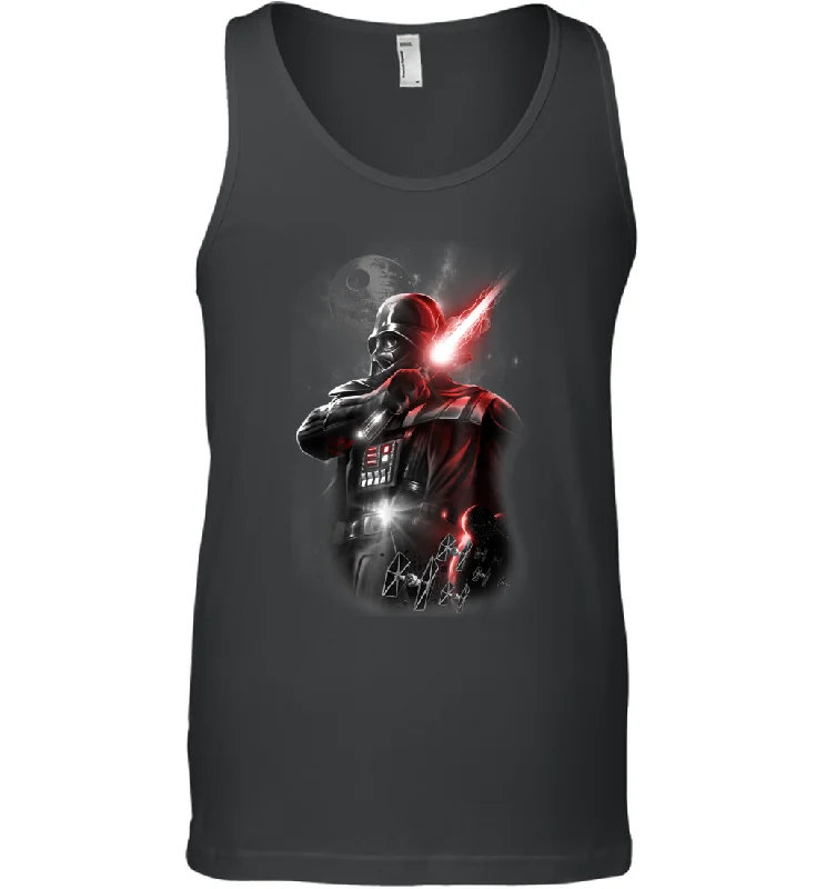 Star Wars Darth Vader Lightsaber Portrait Men Cotton Tank Top