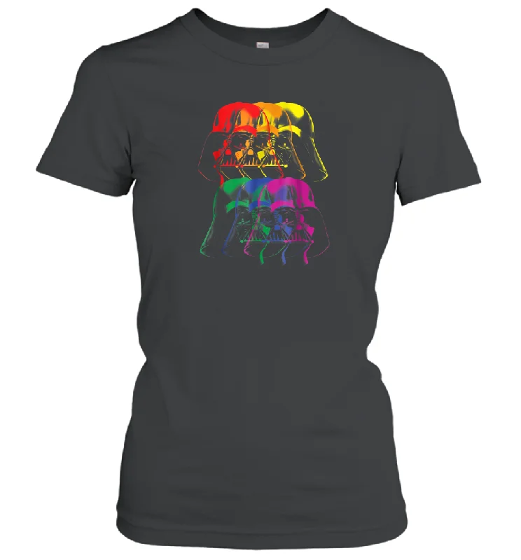 Star Wars Darth Vader Rainbow Darkside Pride Graphic Women Cotton T-Shirt