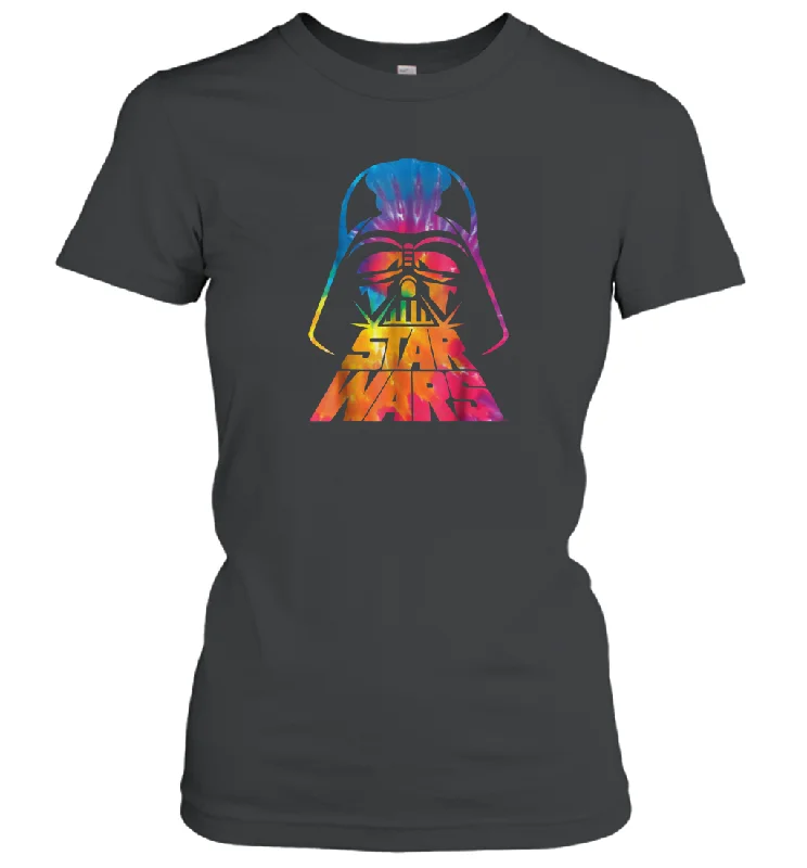 Star Wars Darth Vader Tie Dye Helmet Graphic Z1 Women Cotton T-Shirt