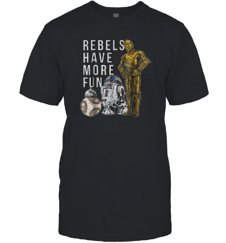 Star Wars Last Jedi Droids Rebels Have More Fun Gold Men Cotton T-Shirt