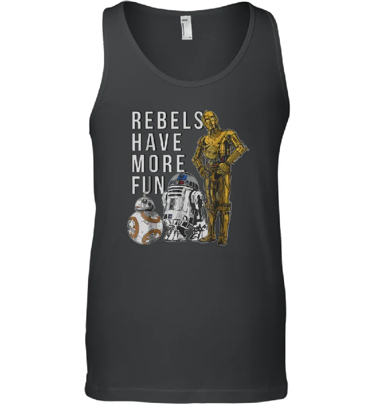 Star Wars Last Jedi Droids Rebels Have More Fun Gold Men Cotton Tank Top