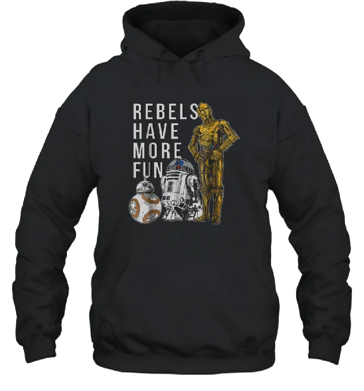 Star Wars Last Jedi Droids Rebels Have More Fun Gold Unisex Hooded Sweatshirt