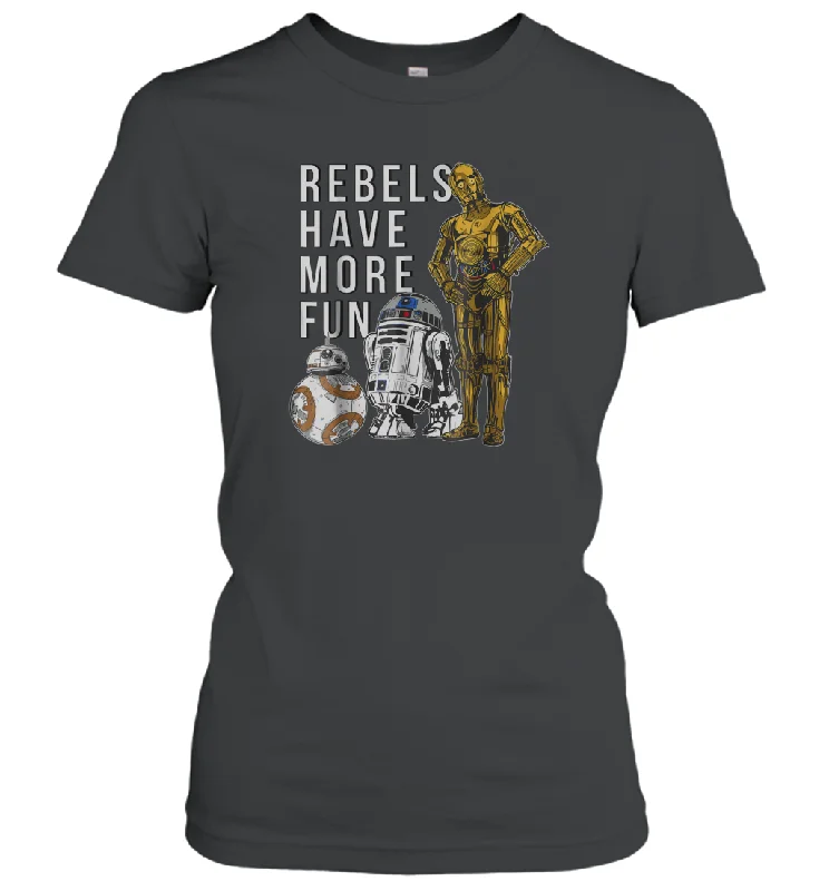 Star Wars Last Jedi Droids Rebels Have More Fun Gold Women Cotton T-Shirt