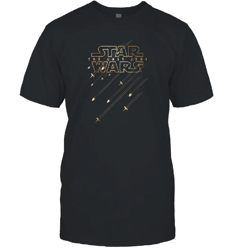 Star Wars Last Jedi Gold Platinum Rebel Fleet Logo Men Cotton T-Shirt