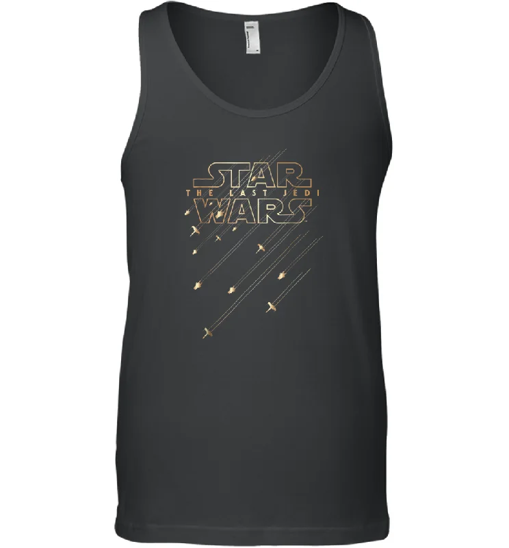 Star Wars Last Jedi Gold Platinum Rebel Fleet Logo Men Cotton Tank Top