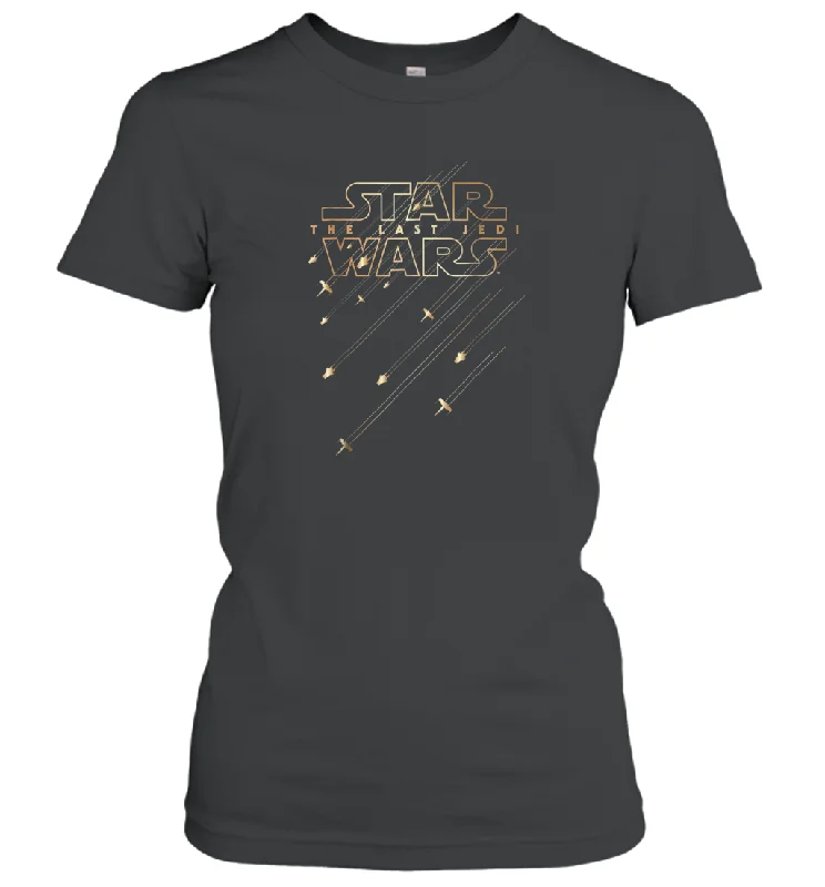 Star Wars Last Jedi Gold Platinum Rebel Fleet Logo Women Cotton T-Shirt