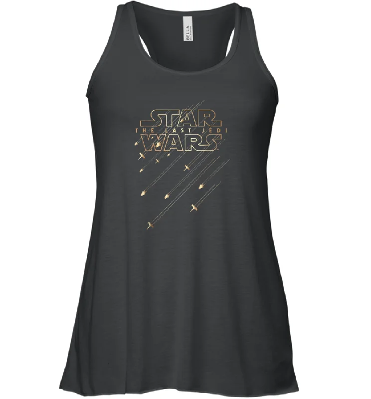 Star Wars Last Jedi Gold Platinum Rebel Fleet Logo Women Racerback Tank