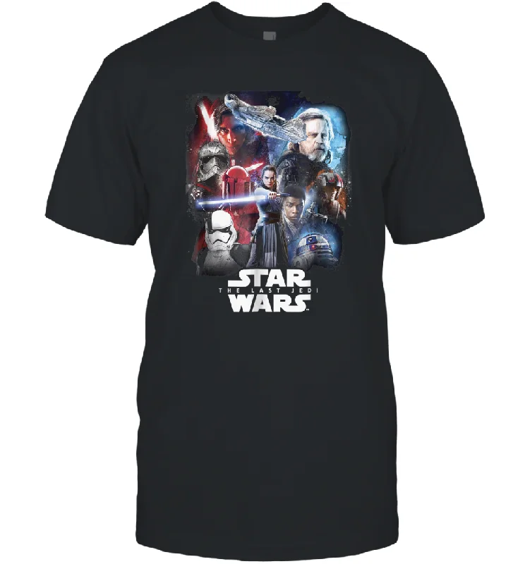 Star Wars Last Jedi Paint Portraits Collage Poster Men Cotton T-Shirt