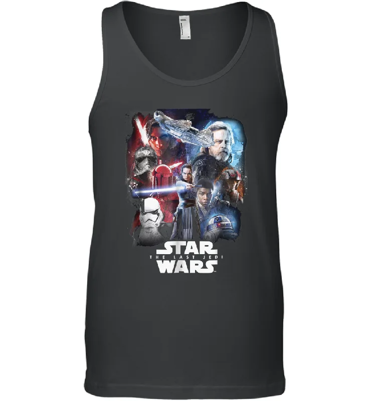 Star Wars Last Jedi Paint Portraits Collage Poster Men Cotton Tank Top