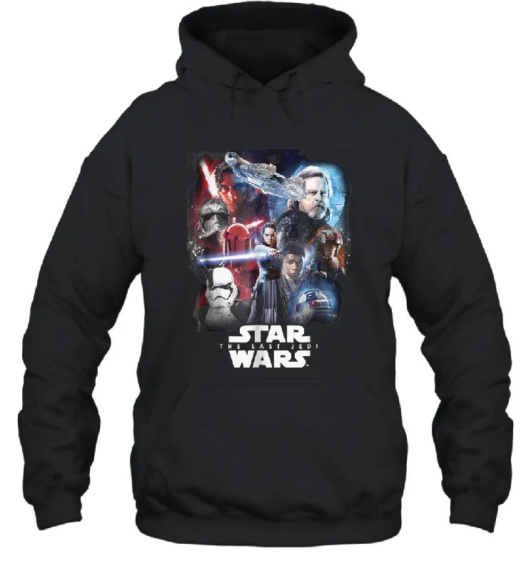 Star Wars Last Jedi Paint Portraits Collage Poster Unisex Hooded Sweatshirt