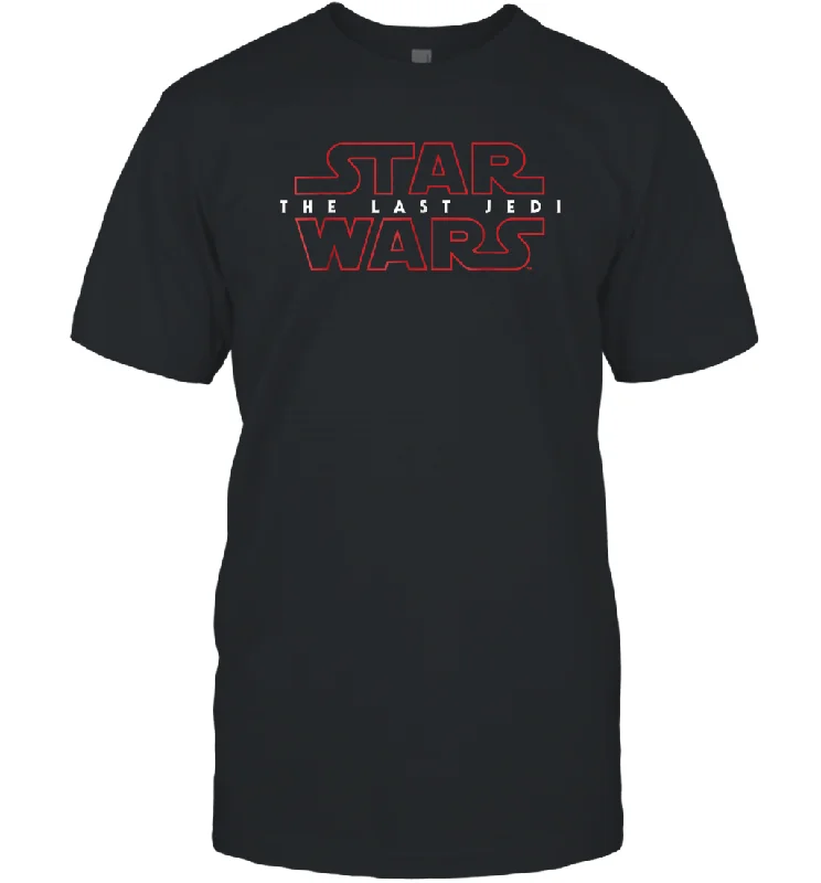 Star Wars Last Jedi Red Outline Logo Graphic Men Cotton T-Shirt