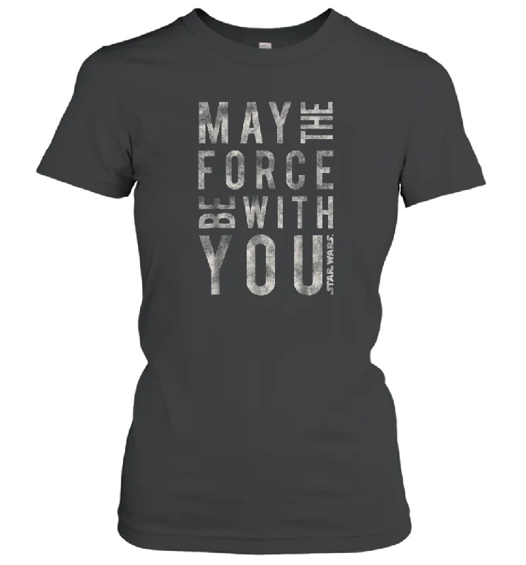 Star Wars May The Force Be With You Scrambled Women Cotton T-Shirt