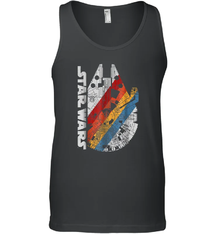 Star Wars Millennium Falcon Wears Retro Stripes Men Cotton Tank Top