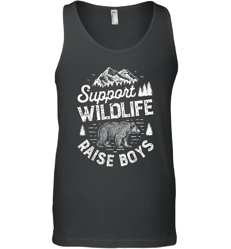 Support Wildlife Raise Boys T shirt Mom Dad Mother Men Cotton Tank Top