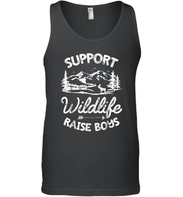 Support Wildlife Raise Boys T shirt Mom Dad Mother Parents Gift Men Cotton Tank Top