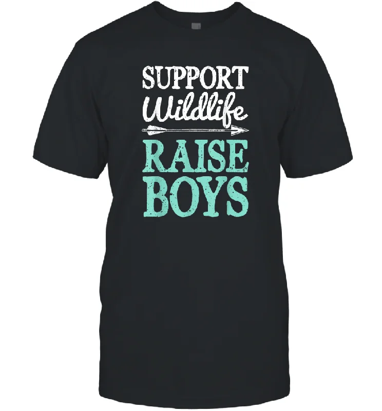 Support Wildlife Raise Boys T shirt Mom Dad Mother Parents Men Cotton T-Shirt