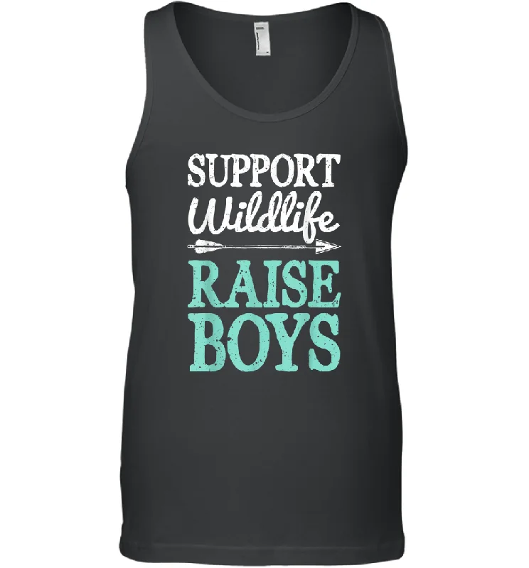 Support Wildlife Raise Boys T shirt Mom Dad Mother Parents Men Cotton Tank Top