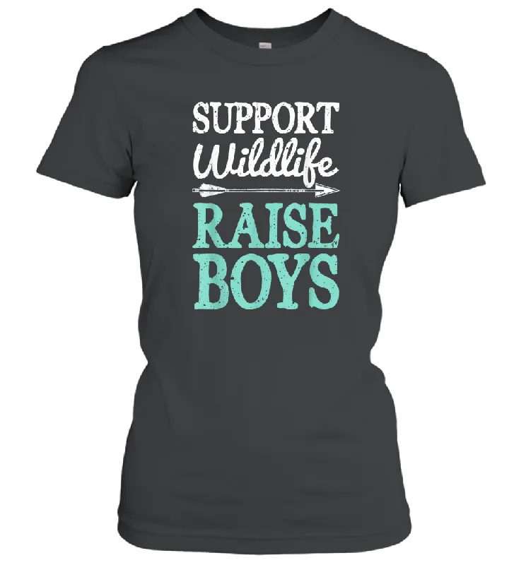 Support Wildlife Raise Boys T shirt Mom Dad Mother Parents Women Cotton T-Shirt