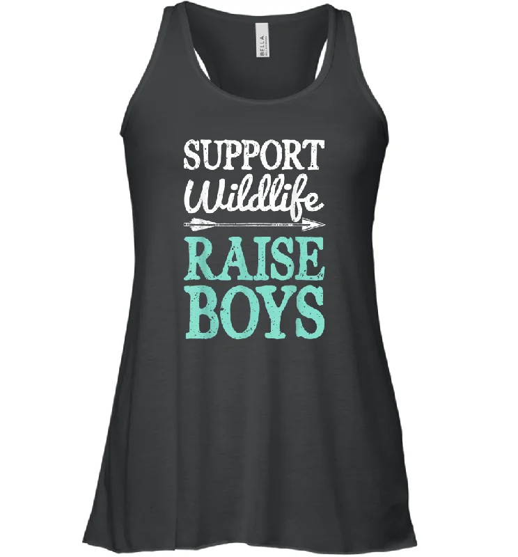 Support Wildlife Raise Boys T shirt Mom Dad Mother Parents Women Racerback Tank