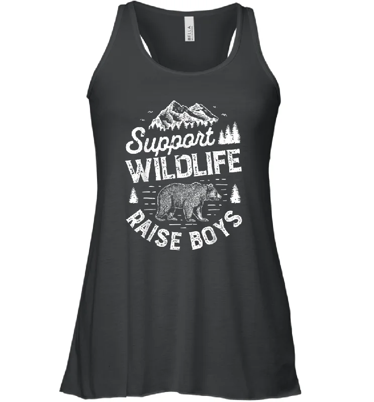 Support Wildlife Raise Boys T shirt Mom Dad Mother Women Racerback Tank