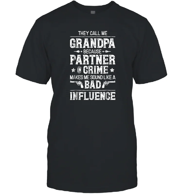 They Call Me Grandpa Partner In Crime T shirt Fathers Day Men Cotton T-Shirt