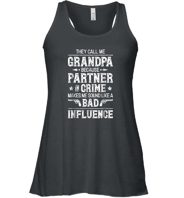 They Call Me Grandpa Partner In Crime T shirt Fathers Day Women Racerback Tank