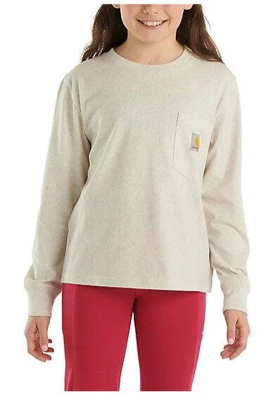 Girls' Long-Sleeve Graphic Pocket T-Shirt