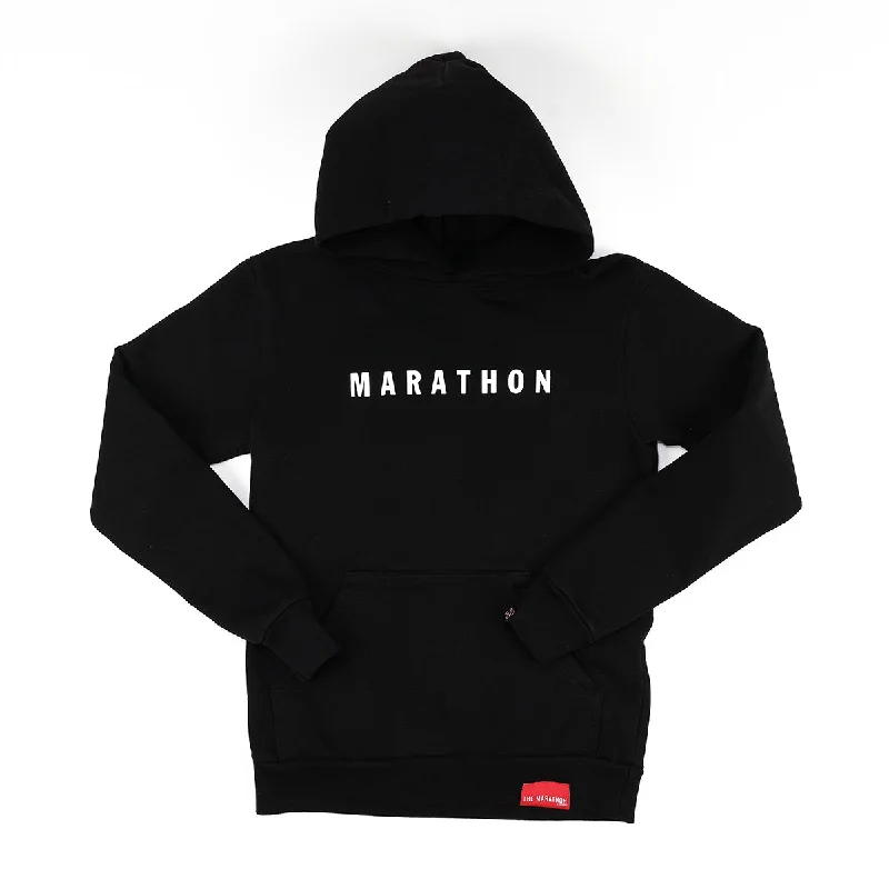 Marathon Brand Classic Kid's Hoodie - Black/White