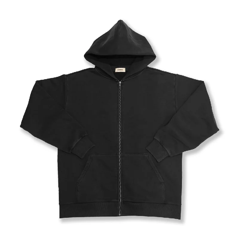 Marathon Leisure Heavyweight Zip-Up Hoodie - Vintage Black