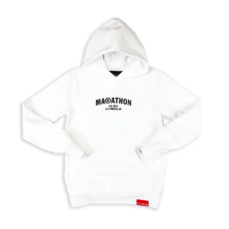 Marathon Registered Kid's Hoodie - White/Black