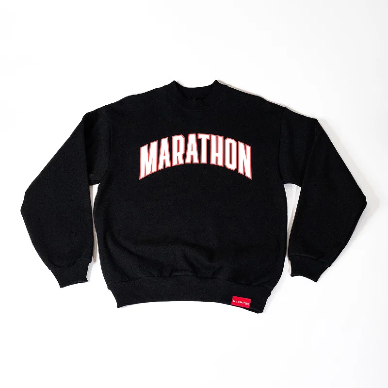 Marathon Varsity Crewneck Sweatshirt - Black/White