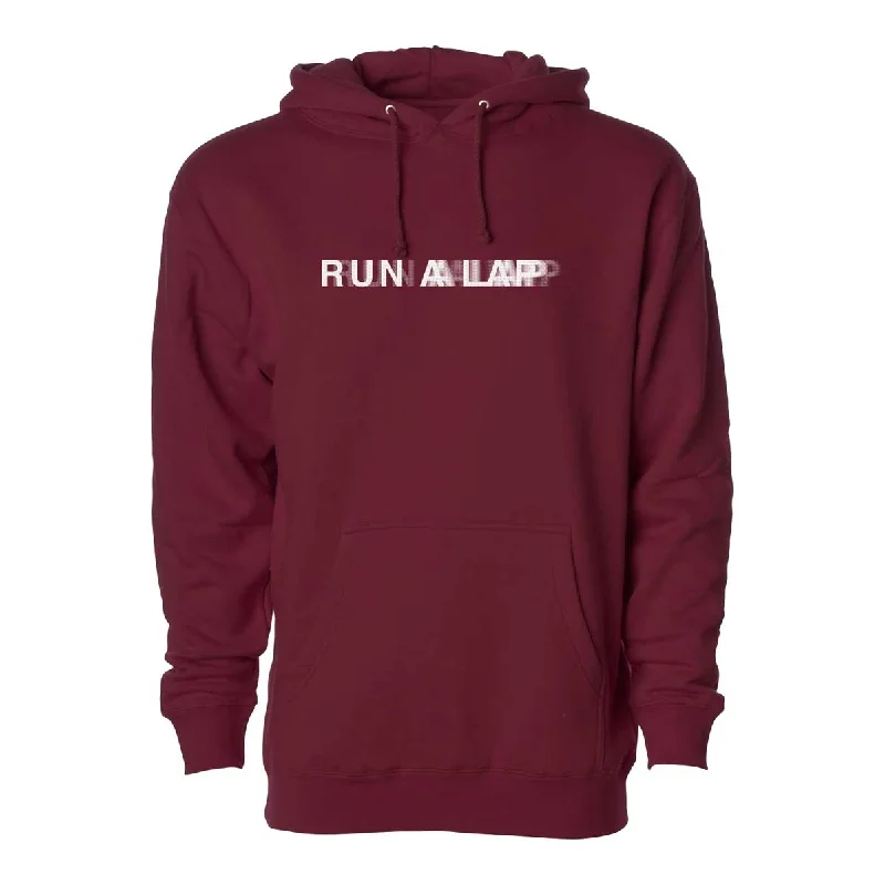 Run A Lap Blurred Hoodie - Maroon/White