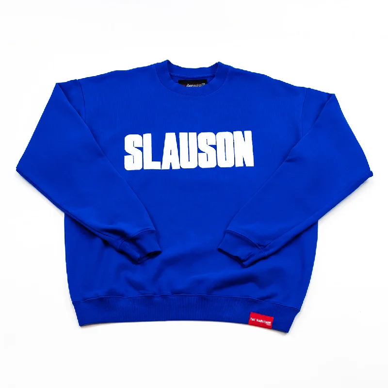 Slauson Block Print Crewneck Sweatshirt - Royal / White