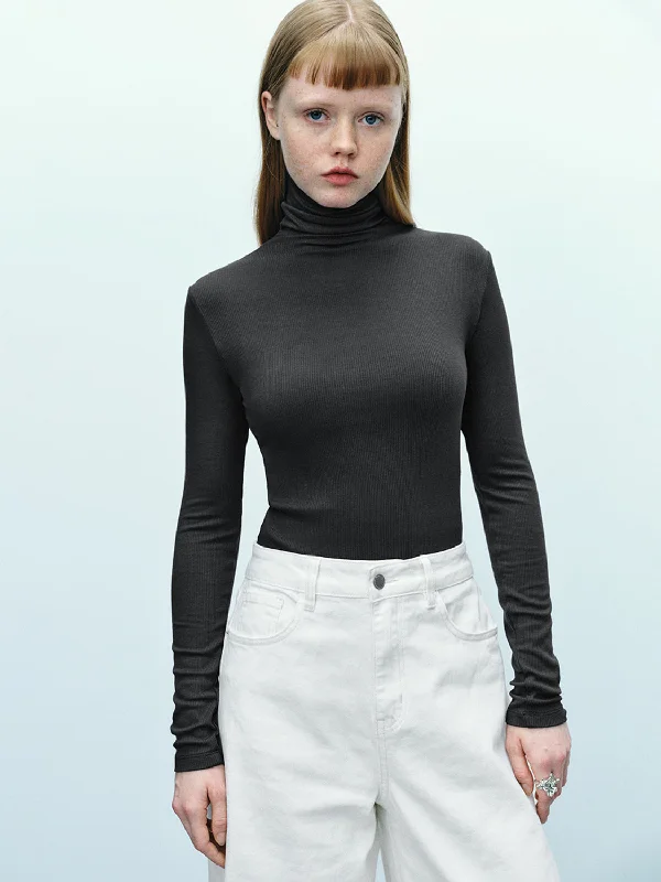 Turtle Neck Skinny T-Shirt