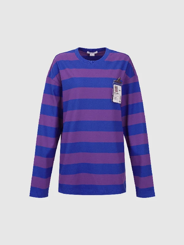 Striped Crew Neck Loose T-Shirt